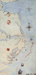 Carte de la Virginie de Raleigh (lithographie)